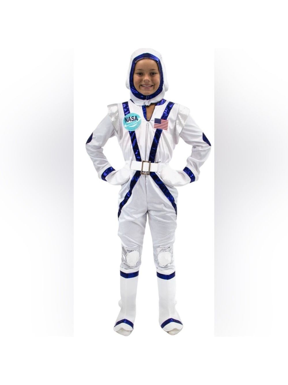 Kids Pretend  Costume Astronaut Jumpsuit, Hat, Gloves, Belt, boots 3-4 yrs NWT